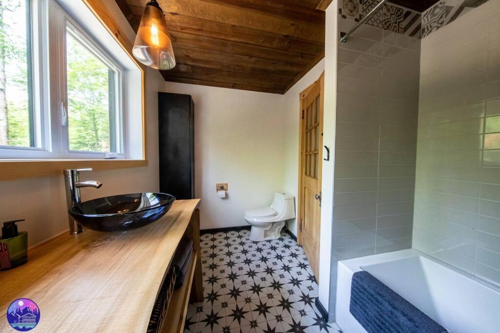 Chalet Deschamps- Spa- Chien Accepte- Nature- Estrie Mansonville المظهر الخارجي الصورة